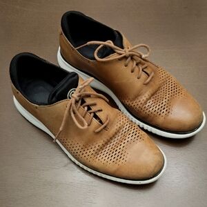 COLE HAAN Men's 9.5 Tan Leather Casual Dress Shoes